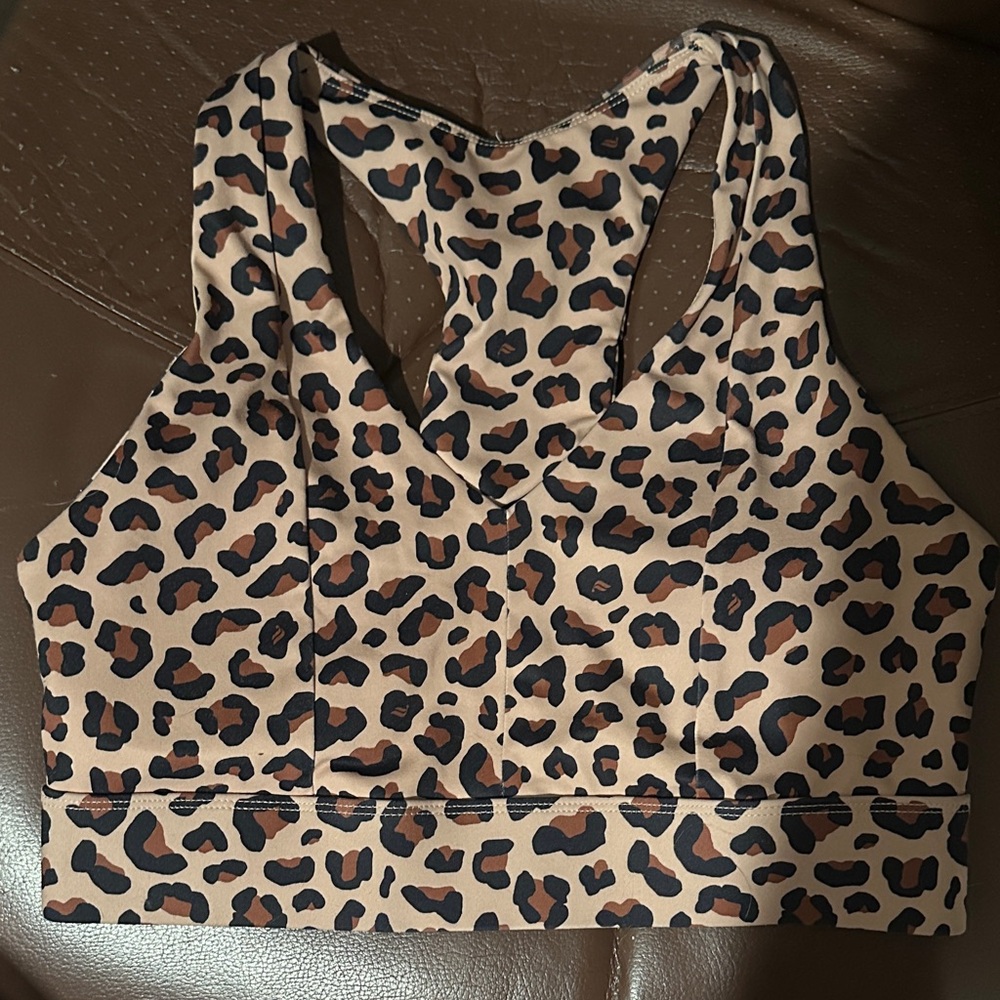 Fabletics Leopard Print Sports Bra